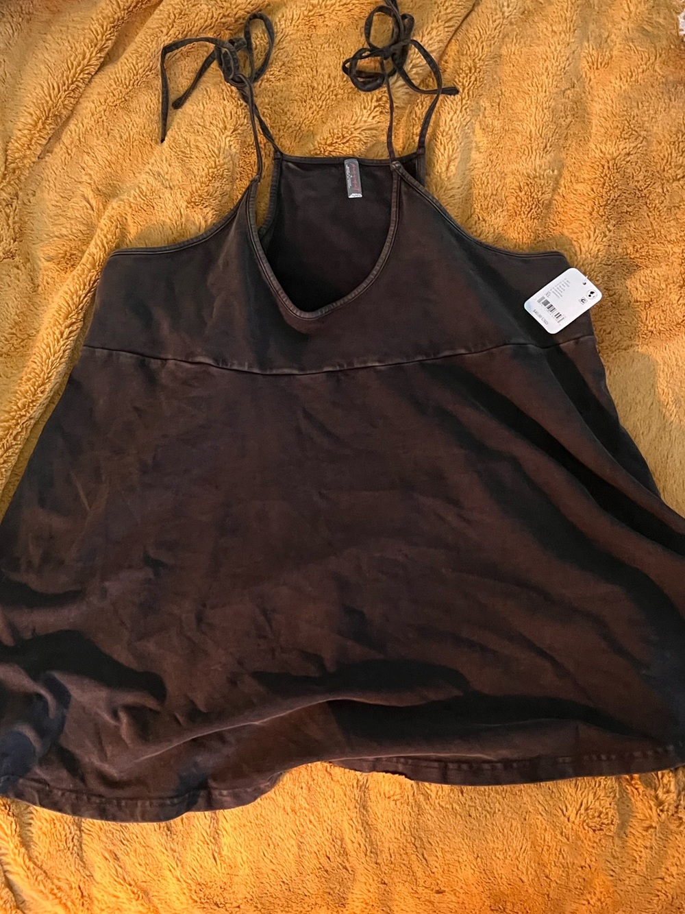 Free People Women’s Black Tie-Strap Top
